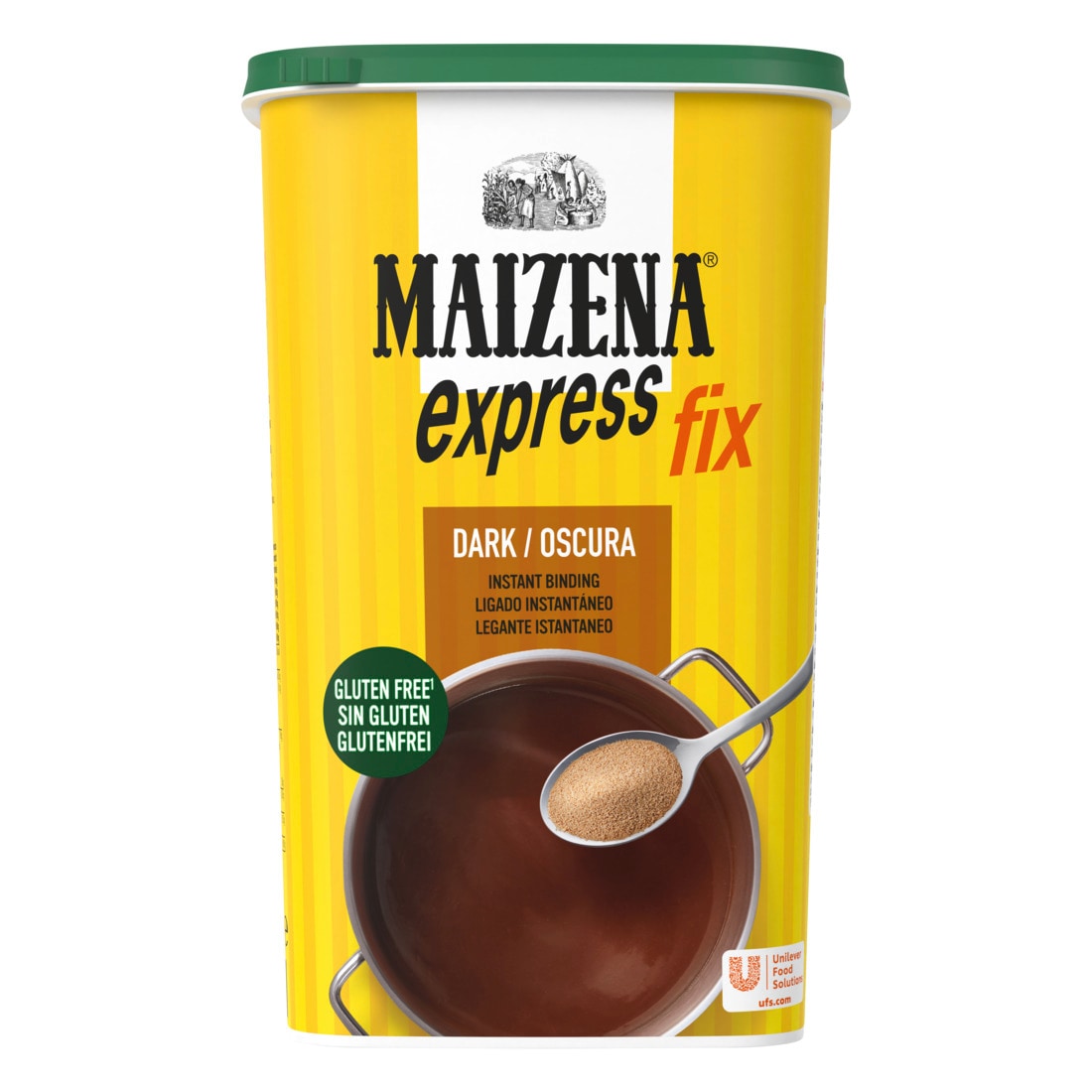 Maizena Express Harina Fina de Fécula de Patata Espesante Oscuro sin gluten bote 1kg - Maizena® Express, tu espesante instantáneo para texturizar salsas de forma gradual y controlada.